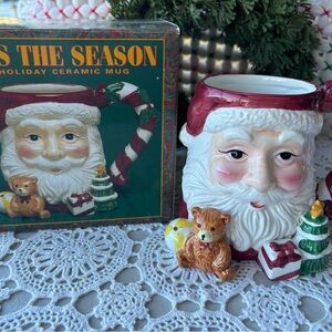 Vintage 1996 Santa Claus Holiday Ceramic Mug